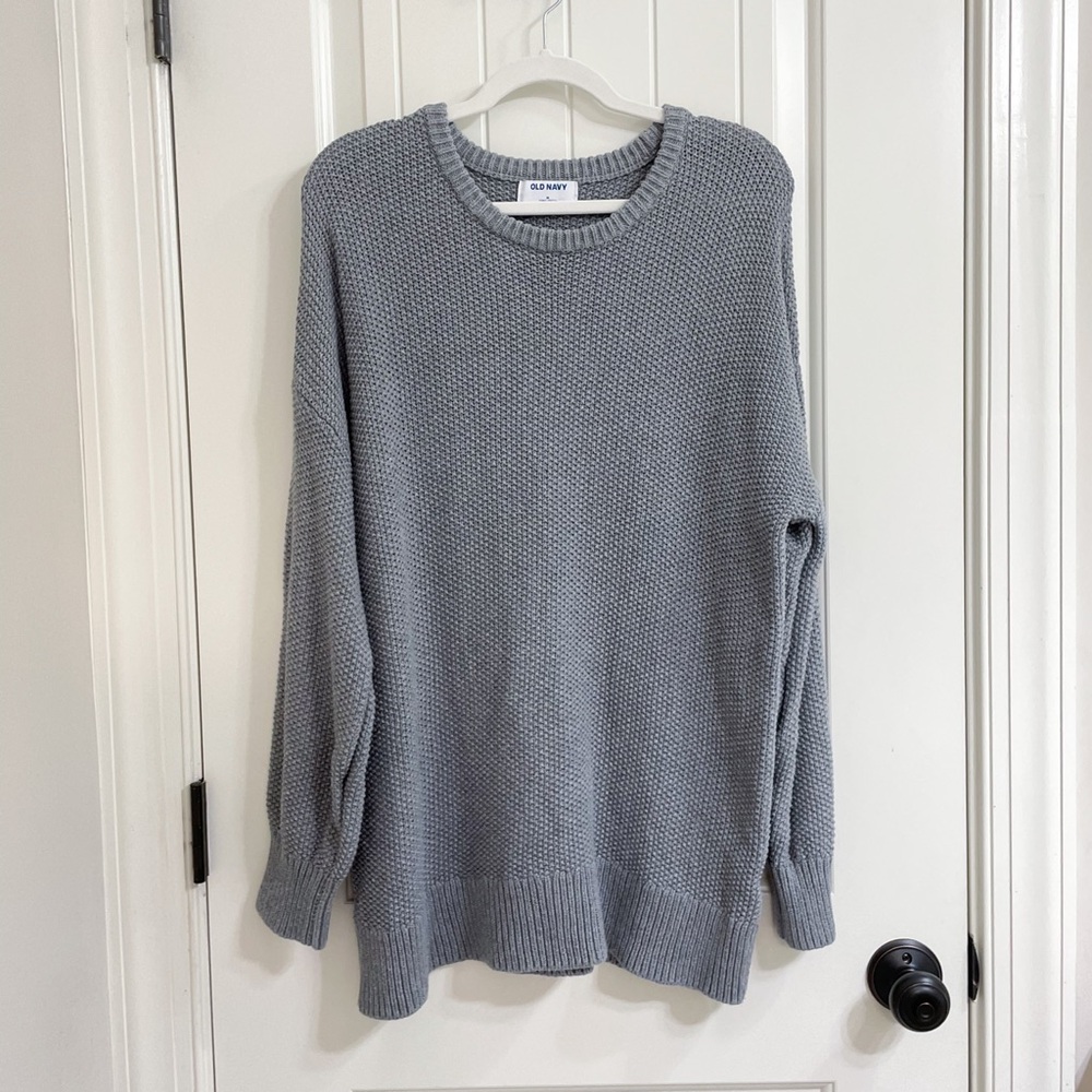 Old Navy Gray Cotton Knit Sweater – Size M